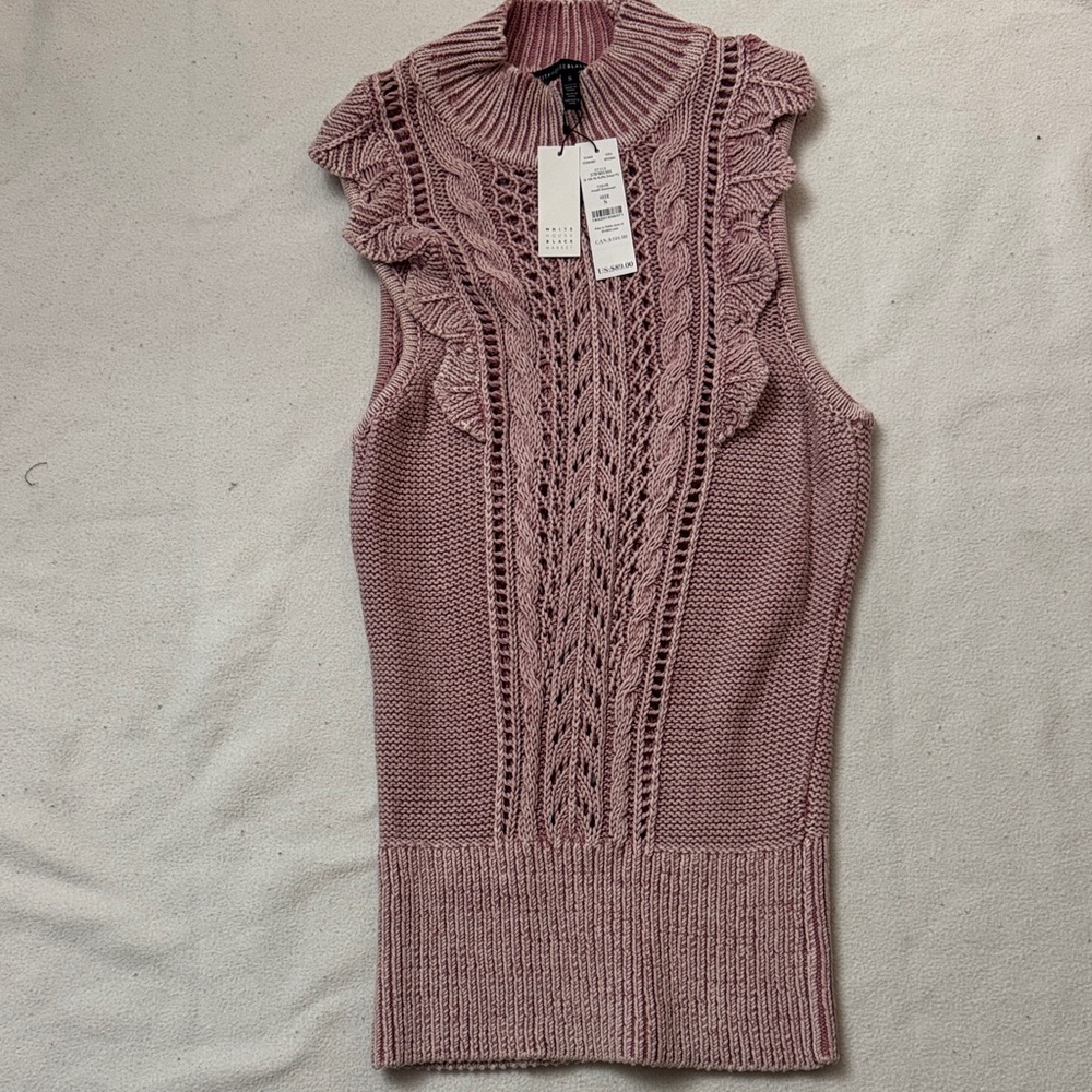 White House Black Market Mauve Sleeveless Cowl Sweater